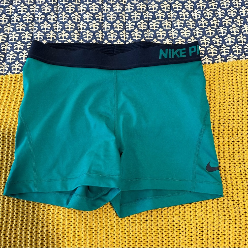 Nike Pro Teal Navy Athletic Shorts